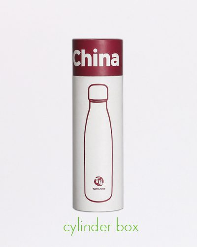 water bottle with cylinder box